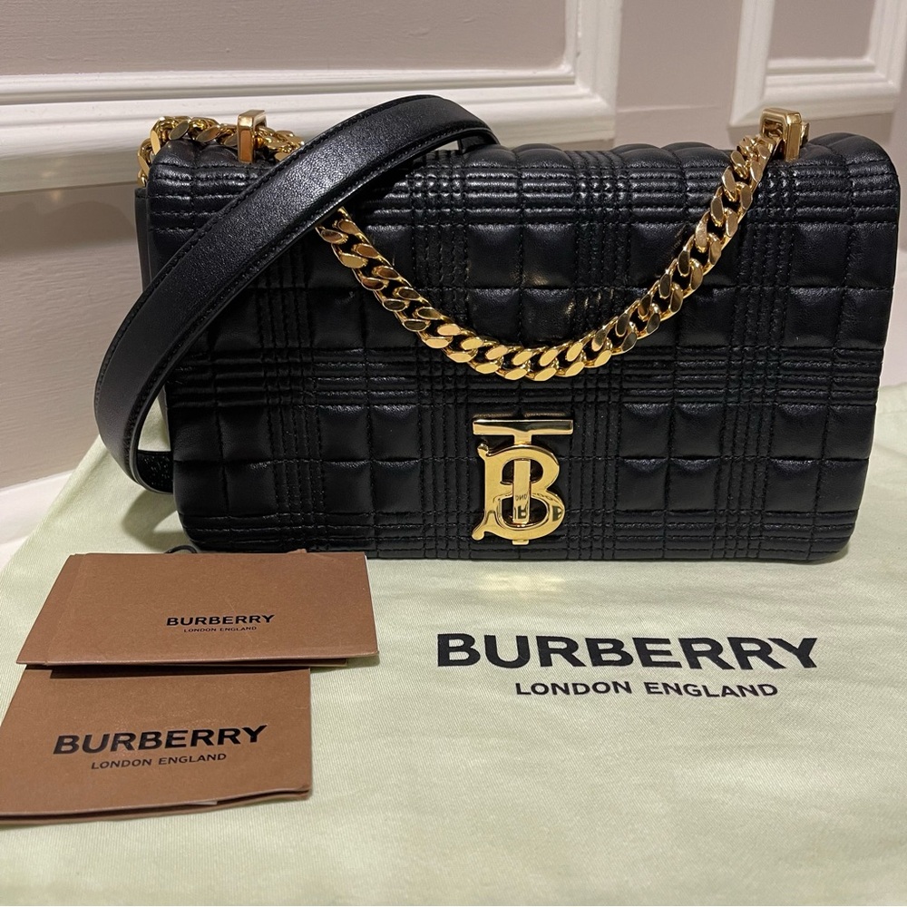 Burberry - Small Lola Quilted Lambskin Black Bag